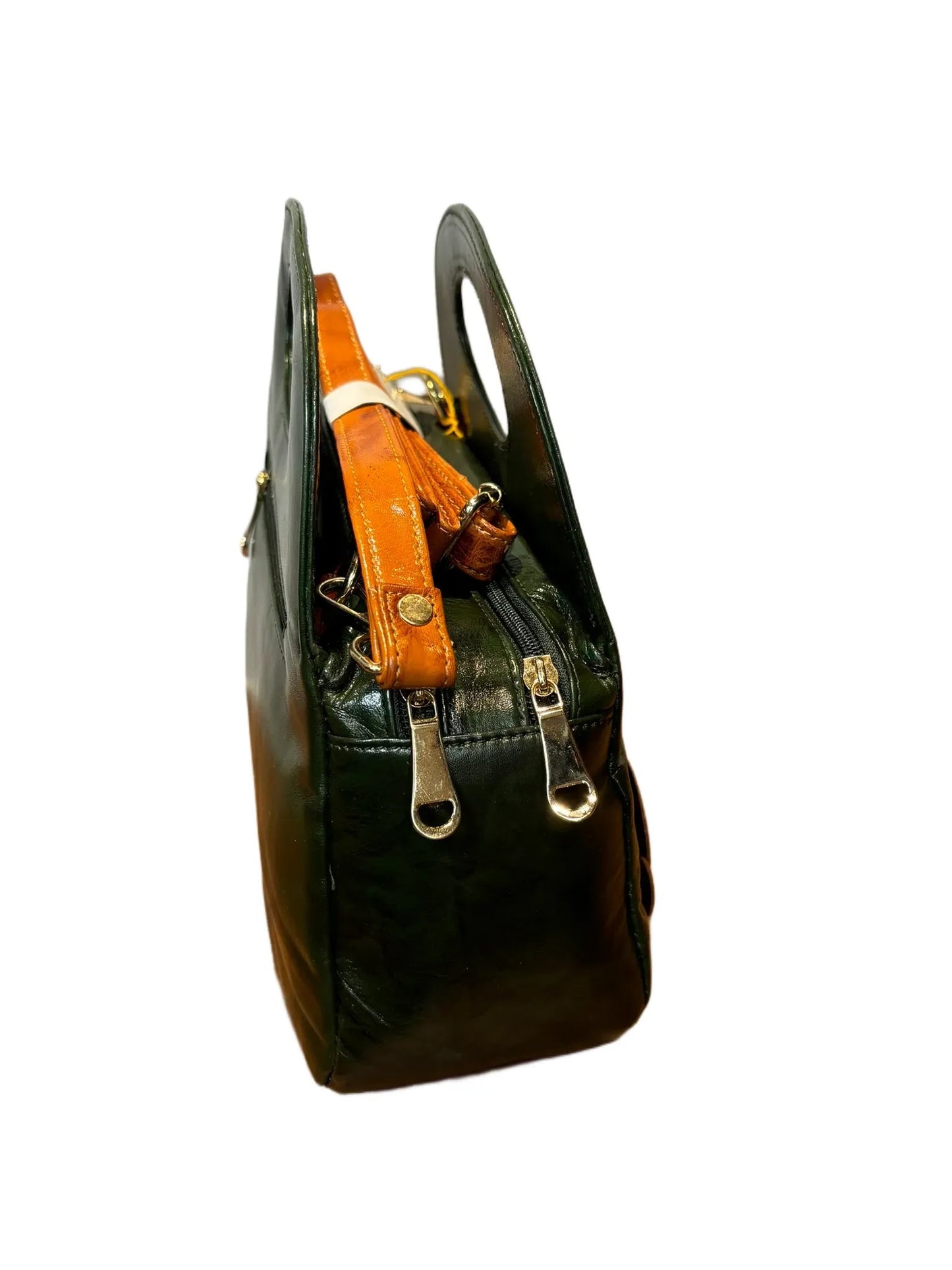 Floral Accent Leather Handbag