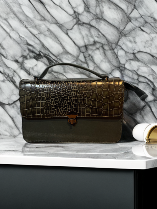 Bessel Croc-Textured Long Sling